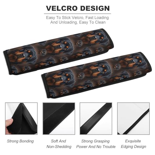 1 Pair Universal Soft and Comfortable Seat Belt Shoulder Pad for Kids, Stroller Pushchair High Chair, Rottweiler Shoulder Protector, Anti-Slip Pad - color: Pattern 1134