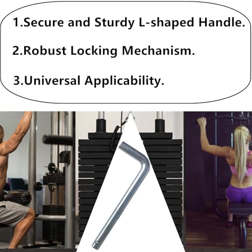 Weight Stack Pin, 2 Pcs Gym Pin Weight Loading Pin for Weight Plates, Weight Pin Replacement Part L Shaped Handle Weight Machine Pin for Fitness Device
