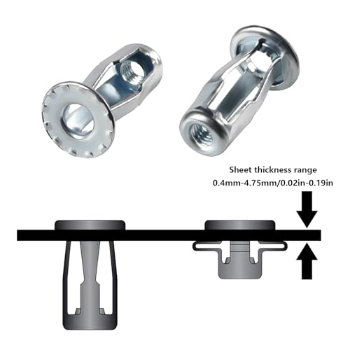 M4 Jack Nuts with Installation Tool Threaded Insert Petal Nuts Expansion Nutserts Hollow Wall Anchors for Thin Soft Wall Plastic Polywood Pressboard Hardboard