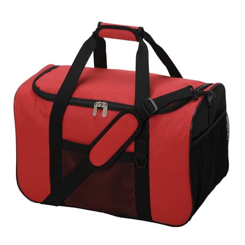 35L Sports Gym Duffle Bag - 19 inch Weekender Duffel for Workout, Basketball, Fitness, Training (Red) - color: Red