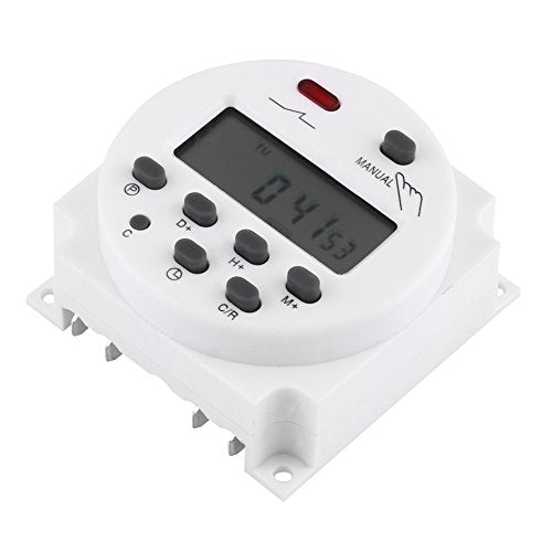 Dioche 24V Timer Small Microcomputer Time Control Switch LCD Digital Programmable Electronic Relay Timer with Weekly Programmable Timer, for Automatic Turn On or Off Electric Equipment,