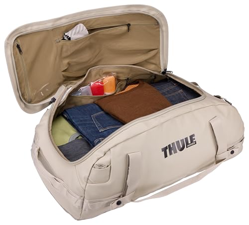 Thule Chasm Duffel bag, Weather-resistant materials, Easy packing, Converts to backpack, Internal pockets, Travel-ready - color: SOFT SAND, size: 70L