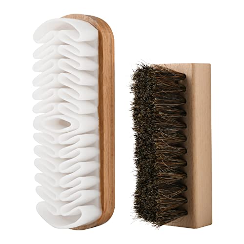 Cosmos Set of 2 Shoe Brush Cleaner Kit, Suede & Leather Polish Brush Set, Crepe Brush Eraser & Stain Remover for Cleaning Polishing Suede, Boots, Shoes & Handbag