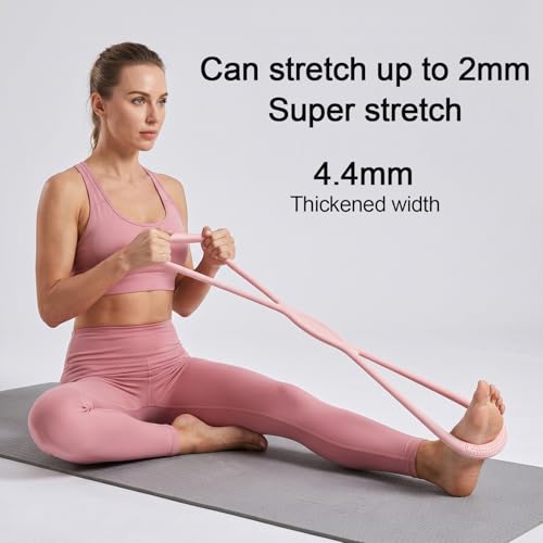 Figure 8 Resistance Bands with Handles 15lbs Elastic Fitness Exercise Band Yoga Elastic Stretch Bands Portable Shoulder Stretch Training Ropes for Women Men Working Out Arm Back Home Gym Yoga Physical