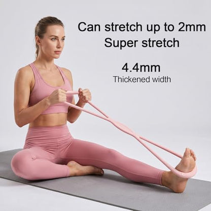 Figure 8 Resistance Bands with Handles 15lbs Elastic Fitness Exercise Band Yoga Elastic Stretch Bands Portable Shoulder Stretch Training Ropes for Women Men Working Out Arm Back Home Gym Yoga Physical