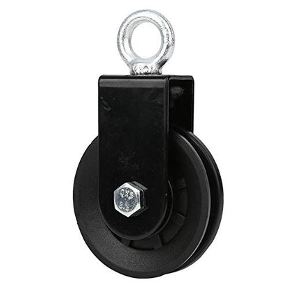 Dioche Fitness Equipment Support Pulley Hanging Wheel for IndoorOutdoor Ropes, PP Iron Plate, 155x88mm