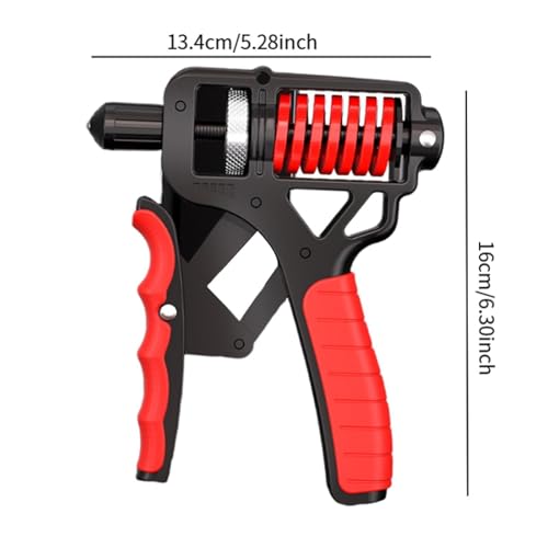 Hand Grip Strengthener Adjustable 5-165kg Grip Strength Trainer with Steel Spring Finger Exerciser for Men and Women - color: Red