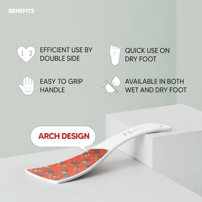 S-Line Emery Foot File, Colossal Double-Sided Pedicure Tool, Effective for Cracked Heel, Ergonomic Design for Easy Grip (Pattern) - color: Pattern
