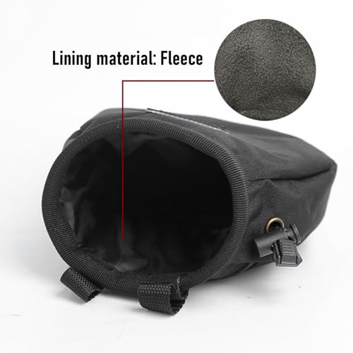 Fabater Chalk Bag for Rock Climbing, Water Proof Climbing Chalk Storage Bag with Adjustable Drawstring, Oxford Cloth Pockets with Fleece Lining, Black