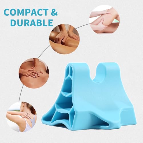 Trigger Point Massage Tool, Handheld Deep Tissue Manual Massager for Neck, Shoulders, Back & Feet, 3-Edge Pressure Point Design, Portable (Blue)