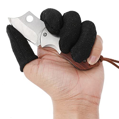 TIESOME 12 PCS Finger Cots Cut Resistant Protector, Finger Covers for Cuts Reusable Gloves Life Extender Anti-Slip Cut Resistant Finger Protectors for Kitchen Work Sculpture Supplies (Black)