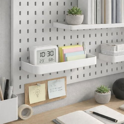Chris.W 2Pack Pegboard Trays Shelf White Pegboards Bins Pegboards Spice Holder - Compatible with Ikea Skadis Pegboard - color: 2pcs Pegboard Shelves