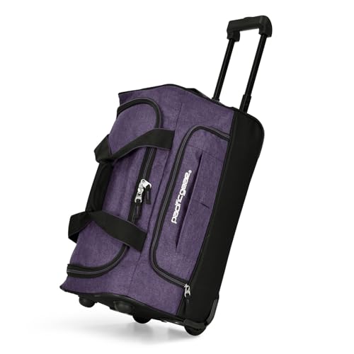 Pacific Gear Duffel Bag with Rolling Wheels - color: Purple, size: 21 inch