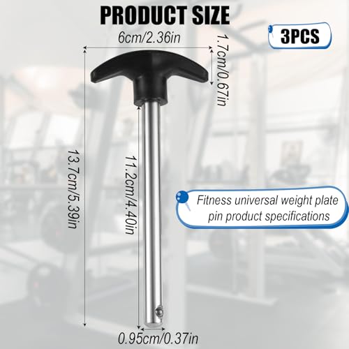 NQEUEPN Crescent-Shaped Weight Stack Pins, Pin Tensile 3/8Inch/0.95cm Diameter 4.4Inch/11.2cm Locking Space Heavy-Duty Gym Weight Plate Pin for Home Gym Exercise Machine Accessories