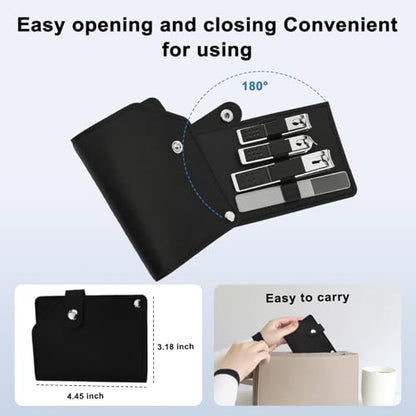 Nail Clippers Set - 4 Pcs Professional Nail Care Kit with Case, Portable Grooming Tool for Men & Women,Great Christmas Gift,Stocking Stuffers Ideal