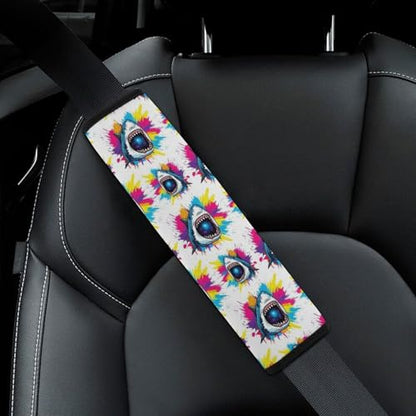 2 Pack Graffiti Shark Wildlife Ocean Nautical Seat Belt Shoulder Pad Breathable Shoulder Harness Cover for Child, All Vehicles, Neck and Shoulder Support - color: Pattern 1229
