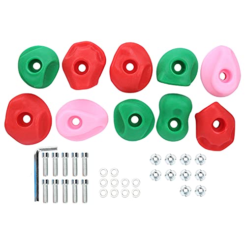 Rock Climbing Holds Climbing Holds Rock Wall Grips PE Plastic Textured Skin Friendly Comfortable Grip Colorful Wear for Indoor Outdoor Wall (Small Size 10 Pieces) - size: Small size 10 pieces