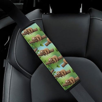 2 Pack Cute Sleep Sloth Car Seat Belt Pad Soft Padded Harness Pads Strap for Child, Car Seats Pushchair Strollers High Chair Pushchair, Anti-Slip Pad - color: Pattern 651