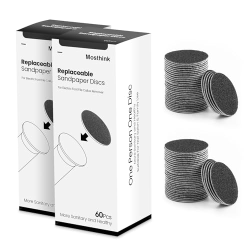 120pcs Replaceable Sandpaper Refill Discs for Electric Callus Remover | Foot File Sander Replacements for Feet Dead Cracked Hard Skin Removal | 60 Grit * 60pcs + 80 Grit * 60pcs - style: 04-60 Grit+80 Grit FBA