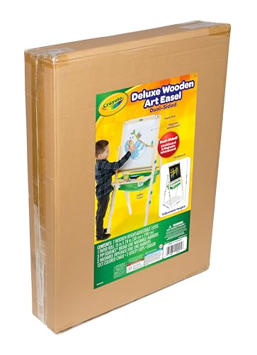 Crayola Deluxe Kids Wooden Art Easel & Supplies, Amazon for Kids, Ages 3, 4, 5, 6, Multi - style: Super Easel