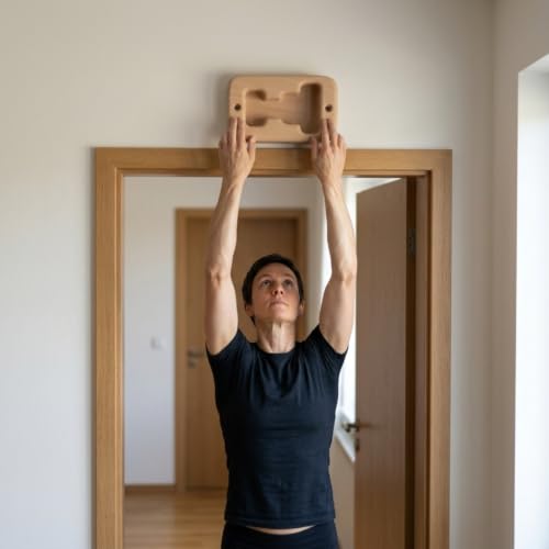 Qianly Wooden Fingerboard with Hanging Rope Tool Climbing Fingerboard for Boulderers, Home Gym