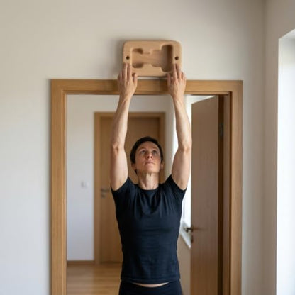 Qianly Wooden Fingerboard with Hanging Rope Tool Climbing Fingerboard for Boulderers, Home Gym