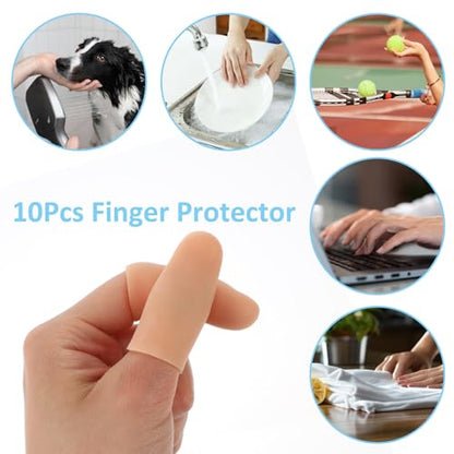 WY LIGHTING LEVEL Gel Finger Cots, 10 PCS Gel Finger Protectors Finger Caps Silicone Fingertips Protection (Clear, Nude, 5 Pairs) - color: Clear, Nude, 5 Pairs