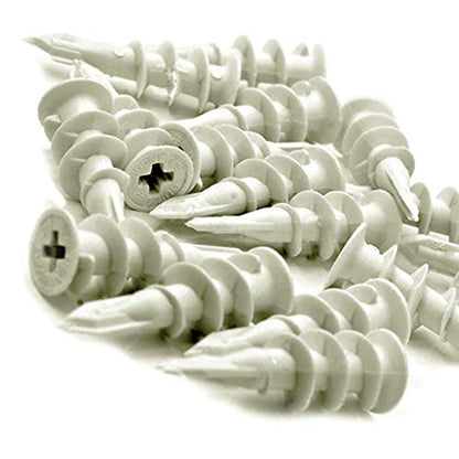 Wideskall® Self Drilling Drywall Nylon Anchors Fit #6 - #8 Fastener Screws (Pack of 24) - style: Pack of 24