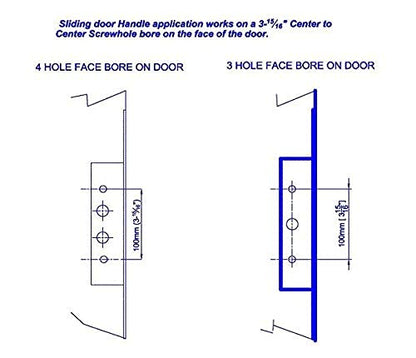 Rockwell Security Euro-Charlotte Sliding Glass Door Handlein White Finish fits 3-15/16" Screwholes and Fits Up to 1-3/4" Thick Doors - color: White