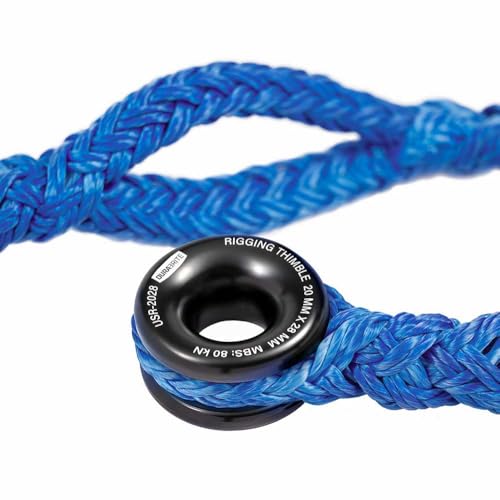 Pelican Rope Arborist Sling, USA Made 5/8" Adjustable Rigging Block Sling with Aluminum Ring - Single-Head, 14,800 LBS MBS / 1,480 LBS WLL, 12 Strand Blue Polyester, Tree Climbing Gear, 10 FT - style: Single-Head | 5/8" - 10 FT
