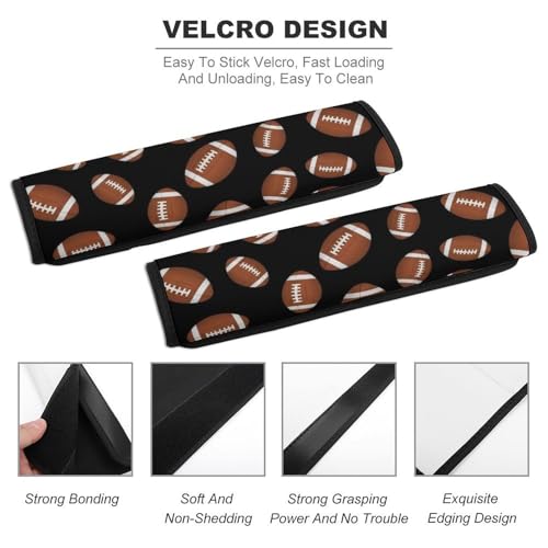 Universal Fit Seat Belt Shoulder Pad for Kids, Car Seats Pushchair Strollers High Chair Pushchair, 1 Pair Football Black Automotive Seat Belt Protector - color: Pattern 1170