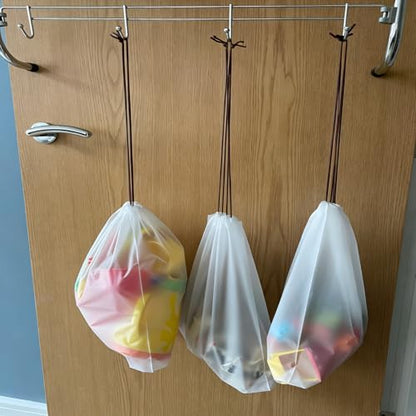 HAKZEON 50 PCS 16x20 Inch Clear Plastic Drawstring Bags, Portable Translucent Shoes Storage Organizers Pouch with Rope, Thickness 2 Mil Travel Bags for Sneakers, Dress Shoes, Slippers, Sandals - size: 16x20 IN 50 PCS