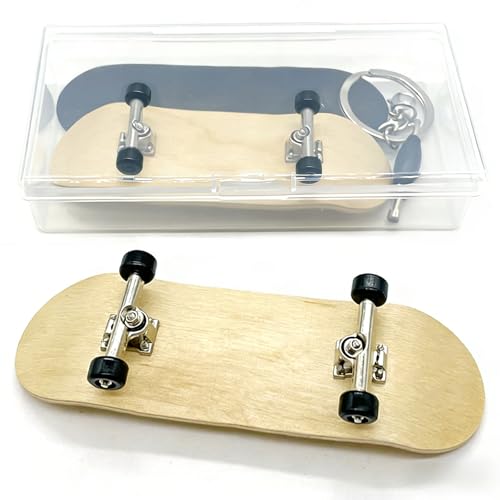 Complete Fingerboard Set - 5-Ply Canadian Maple Deck (100mm x 34mm), Alloy Trucks, Bearing Wheels with ABEC-5, Grip Tape & Accessories | Pro Fingerboard for Tricks - size: 34mm