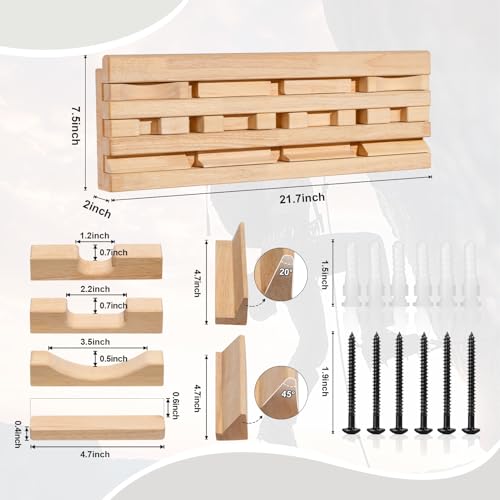 DIY Hangboard Rock Climbing, Wooden Climbing Hang Board as Training Fingerboard with Magnetic Multifunctional Block, Doorway Hangboard for Hanging Practice and Finger Strength Training