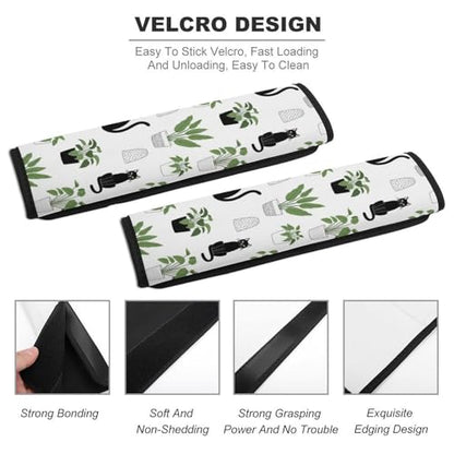 2 Pack Funny Black Cat Plant Garden Seat Belt Cover Universal Fit Shoulder Harness Cover for Girls and Boys, Car Seats Pushchair Strollers High Chair Pushchair - color: Pattern 1154