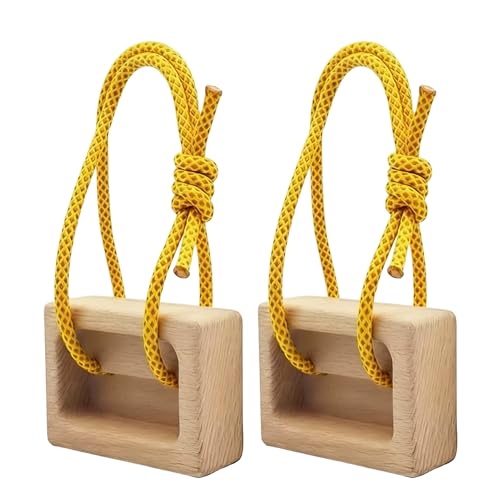 Hangboard Rock Climbing Portable Finger Strengthener Grip Training | Wooden Climbing Fingerboard for Rock Climbers Home Gym Indoor Doorway Wall Outdoor Bouldering Pull Up Workout