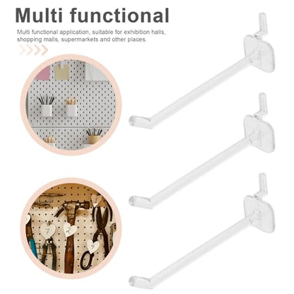 GANAZONO 50pcs Plastic Peg Hooks for Pegboard, 15cm Small Hanging Board Hooks for Tool Organizer, Garage Wall Storage, Industrial Hardware Accessories