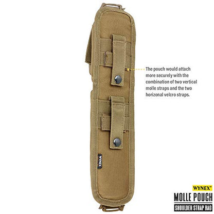 WYNEX Tactical Molle Accessory Pouch, Backpack Shoulder Strap Bag Shoulder Tape Additional Bag Multifunctional Hunting Tools Pouch - color: Khaki (upgraded) - 2 Packs