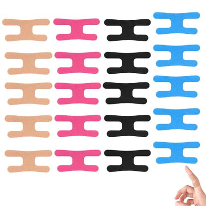 20 Pack Precut Finger Tape Kinesiology Tape 4 Colors Finger Support Tape Breathable Elastic Pre-Cut Golf Wrap Finger Tapes Strips for Finger Joint Pain Relief Arthritis Baseball Soccer Sports