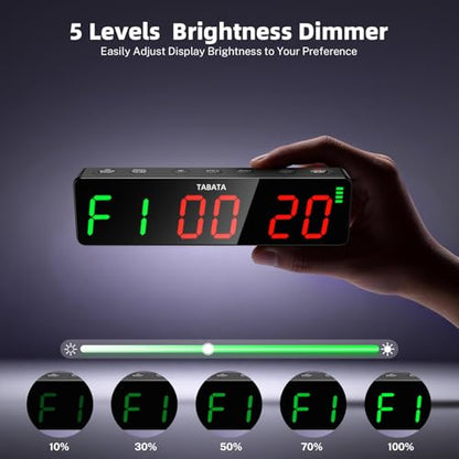 Portable Workout Timer, Workout Clock for Home Gym Garage Boxing, Gym Timer Clock with Strong Magnet, Powerful Battery, Adjustable Brightness for Fitness Enthusiasts Coaches