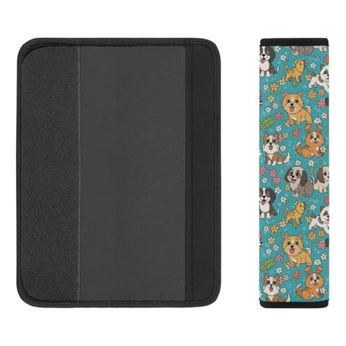 2 Pack Breathable Car Seat Straps Shoulder Pads for Adults and Children, All Vehicles, Floral Dog Gifts Harness Pads Strap, Pressure Relief - color: Pattern 137