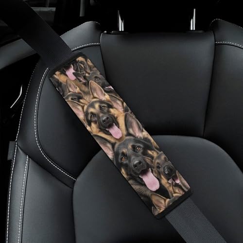 2 Piece German Sherpard Dog Car Seat Straps Shoulder Pads Universal Fit Automotive Seat Belt Protector for Kids, Car Seats Pushchair Strollers High Chair Pushchair - color: Pattern 750