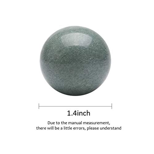 Brass Statu BRABUD 1.4'' Blackish Green Marble Chinese Baoding Health Stress Exercise Balls Craft Collection with Bag BSWQ001 - size: 1.4 Inch (Pack of 2) with Bag