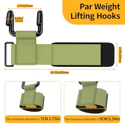 GPANDAG Weight Lifting Hooks for Men and Women (Pair) | 330 LB Heavy Duty Gym Lifting Wrist Strap Hook for Deadlifts, Pull-Ups, Strength Training, 0.4inch Grip Weightlifting Hooks - color: Army Green