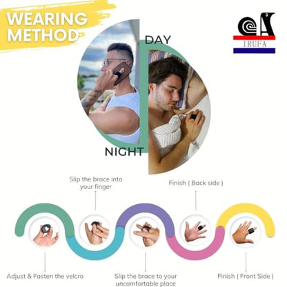FS-OS-01, 3D Breathable Elastic Fabric Finger Brace, for Trigger Finger, Finger Injury and Basketball Volleyball Baseball Badminton Tennis Boating Gym, One Pair