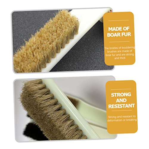 Amosfun 2Pcs Climbing Brush with Thick Boar Hair Bristles and Sturdy Handle for Cleaning Rocks and Chalk Lightweight and for Bouldering