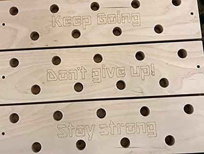 8"x34" Horizontal Climbing Pegboard. New Custom Engraving Options!