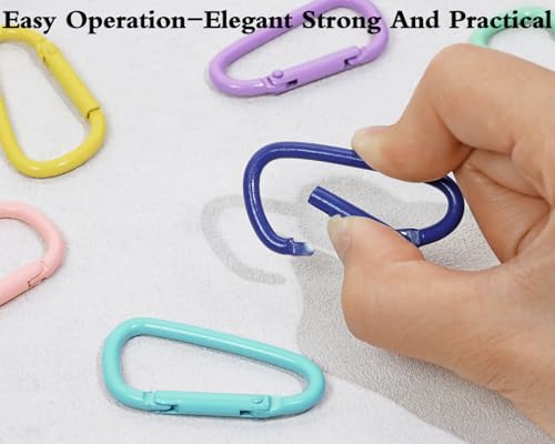 Mini Skater 1.8 Inch Coated Small Keychain Carabiner Clip Spring Snap Hook Aluminum Alloy D Ring for Keys Backpack Dog Leashes Hiking Camping Outdoor Activities,12 Pcs