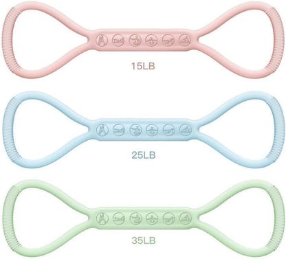 2026 Upgraded Figure 8 Resistance Band for Physical Therapy, Shoulder Back Arm Exercise Bands, 3 Resistance Levels for 15 25 35lb for Kids Adult Elderly - color: 15LB Pink