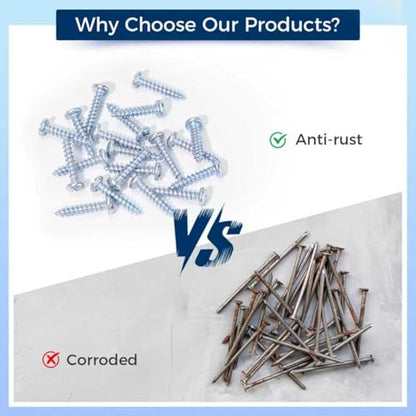 530PCS Wall Anchors Assortment Kit with Drywall Anchors and Screws, Picture Hangers, 6 Sizes Picture Frame Hanging Kit